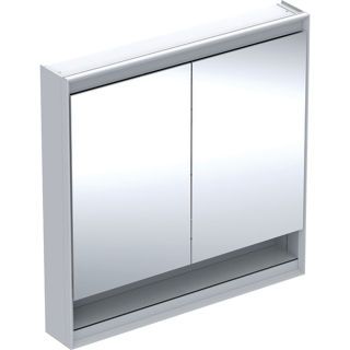 GE ONE Spiegelschrank mit Ni/Comf.Light 2 Türen, AP-Mont., 90x90x15cm, weiß