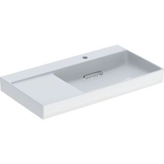 GE ONE WT 90x48cm, CleanDrain, Ablg.li m. Hl., o. Ül., weiß, KeraTect/weiß glzd