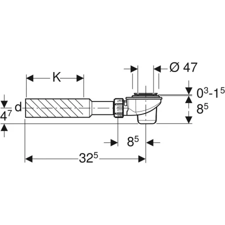 GE Duschwannenablauf d40/50