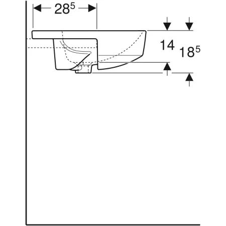 GE VariForm Halbeinbauwaschtisch