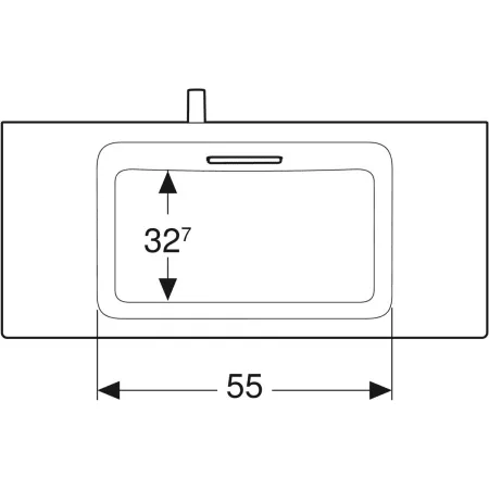 GE ONE WT, 90x40cm, CleanDrain, v.Ausld. o.Hl., Ül.verd. weiß Tect /chrom gebü.