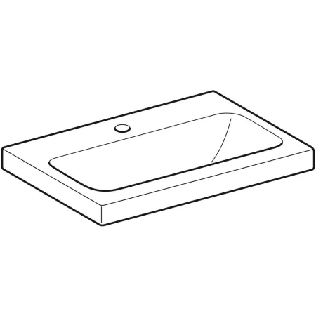 GE iCon Light WT 60x42cm, verk. Ausld. mit Hahnloch, ohne Ül., weiß, KeraTect