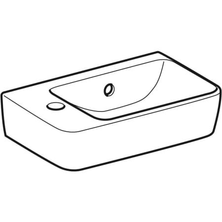 GE Renova Compact HWB, verk. Ausladung 40x25cm, Hl. links, m. Ül., weiß