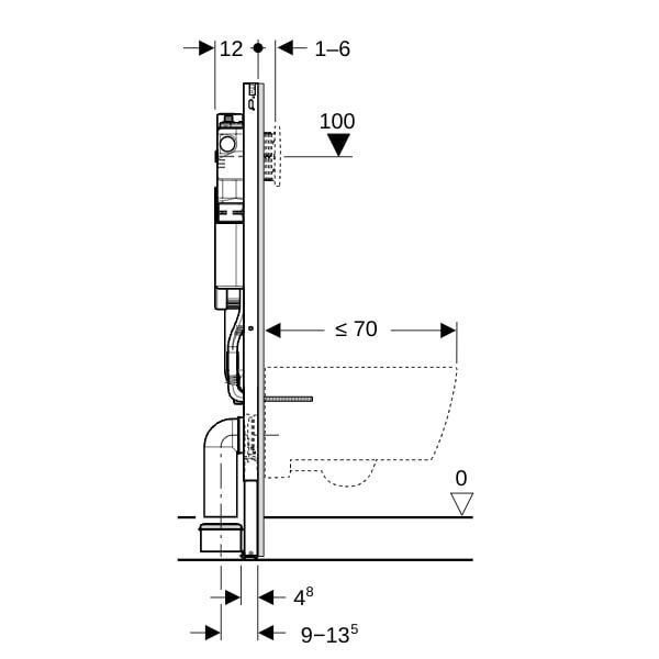 GE Duofix Element für Wand-WC