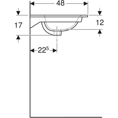 GE Renova Plan Doppelmöbelwaschtisch 130x48cm, m. Hl., m. Ül., weiß, KeraTect