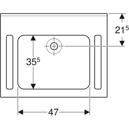 GE Publica WT, eckiges Design, m. Auss. 70x55cm, o. Hl., o. Ül., weiß