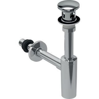 GE Waschbeckenablauf mit Siphon DN32/40 Außenventilstopfen mit Druck-Bet. chrg