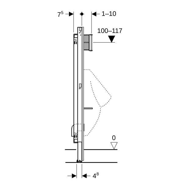 GE DuofixBasic Element für Urinal
