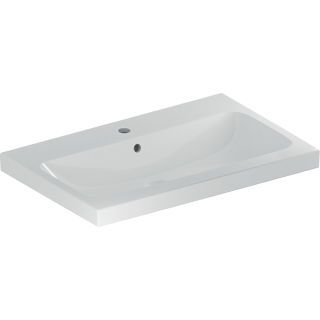 GE iCon Light Aufsatzwaschtisch 75x48cm mit Hahnloch, mit Überlauf, weiß
