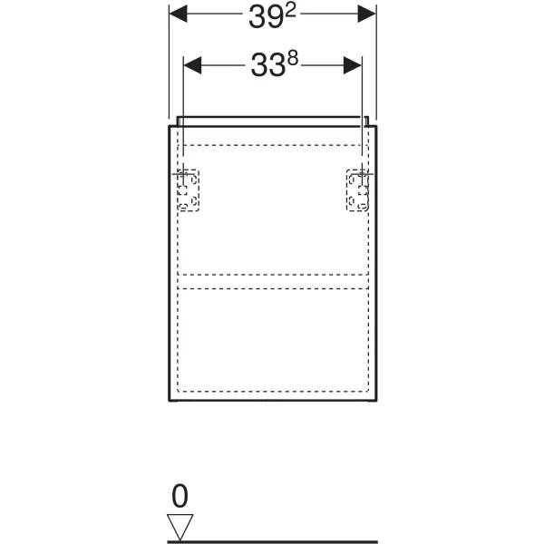 GE Acanto US für HWB B:40cm, m. 1 Tür lava matt/Glas lava