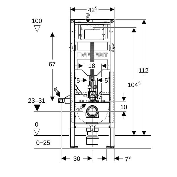GE Duofix Element für Wand-WC