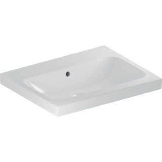 GE iCon Light Aufsatzwaschtisch 60x48cm ohne Hahnloch, mit Überlauf, weiß