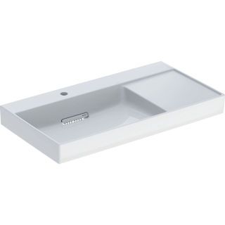 GE ONE WT 90x48cm, CleanDrain, Ablg.re m. Hl., o. Ül., weiß, KeraTect/weiß glzd