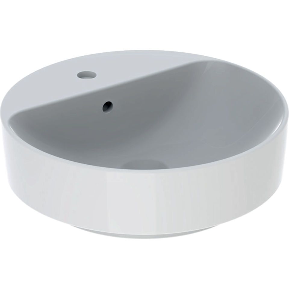 GE VariForm Aufsatzwaschtisch, rund mit Hahnlochbank, d: 45cm, m. Ül., weiß