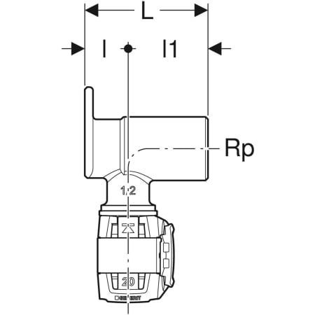 GE FlowFit Eckanschlusswinkel