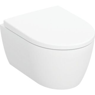 GE iCon Set Wand-WC mit WC-Sitz, Rimfree Tiefspül-WC, verk. Ausl. 49cm, weiß matt