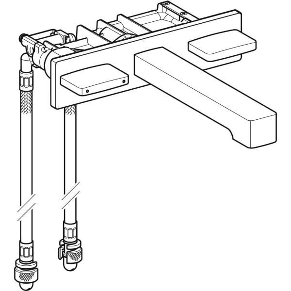 GE ONE WT-Arm. eck. Des. W.-Mont. 2Gr. für ONE Mont.-Elem., L:18cm, swm/Etc.