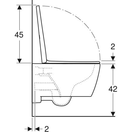 GE iCon Set Wand-WC mit WC-Sitz, Rimfree Tiefspüler, geschl., T:53cm, weiß, Tect