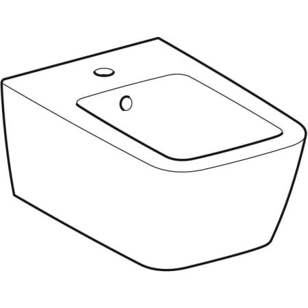 GE iCon Square Wandbidet mit Überlauf, weiß