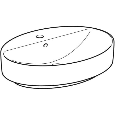 GE VariForm Aufsatzwaschtisch, oval mit Hahnlochbank, 60x45cm, m. Ül., weiß