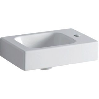 GE iCon Handwaschbecken, 38x28cm Hahnloch rechts, o. Ül., weiß