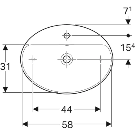 GE VariForm Aufsatzwaschtisch, oval mit Hahnlochbank, 60x45cm, m. Ül., weiß