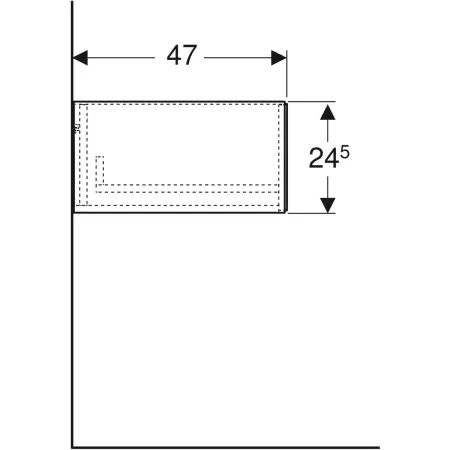 GE ONE Seitenschrank mit 1 Schubl. 45x24,5x47cm, schwarz matt