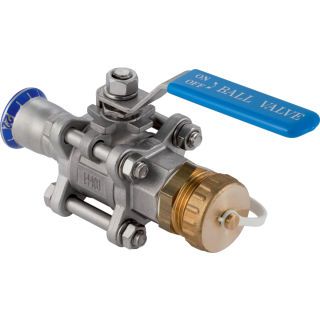 GE Mapress Kugelhahn NPW, mit Bet.-Hebel und Schlauchanschluss geflanscht d15