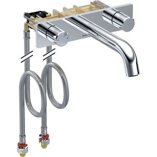 GE ONE WT-Arm. rundes Des. W.-Mont. 2Gr. für UP-Funktionsbox, L:20cm, hgl.verchr.