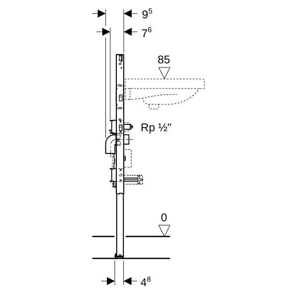GE Duofix Element für Waschtisch