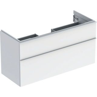 GE iCon Unterschrank für WT, 2 Schubl. 118,4x61,5x47,6cm, weiß hgl/Gr.weiß matt