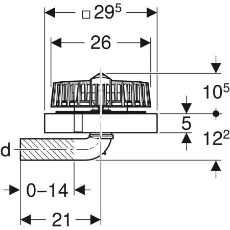 GE Pluvia Dachwassereinlauf horizontal