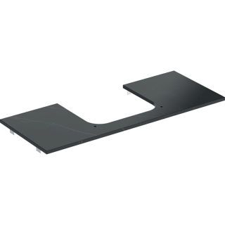 GE ONE WT-Platte, Ausschnitt mi. für AWT 120x2x47cm, Marmoroptik schwarz matt