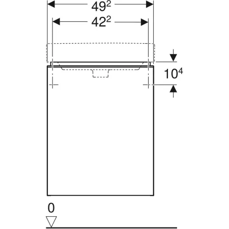 GE Smyle Square US für HWB, m. 1 Tür li 49,2x61,7x40,6cm, Nussbaum