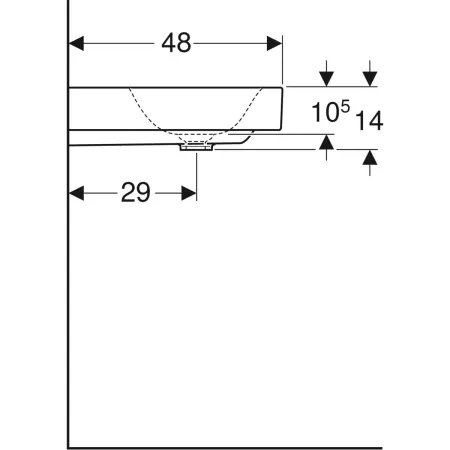GE ONE Waschtisch 120x48 cm m. Hl., o. Ül., weiß, KeraTect