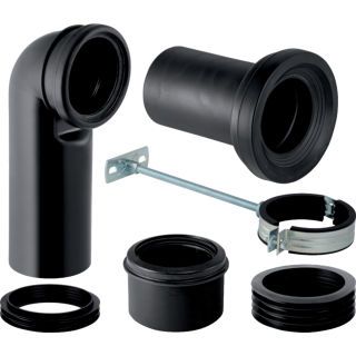 GE Set Anschlussbogen 90Gr für Stand-WC schwarz
