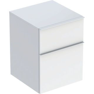 GE iCon Seitenschrank, 2 Schubladen 45x60x47,6cm, weiß hgl./Gr. weiß matt