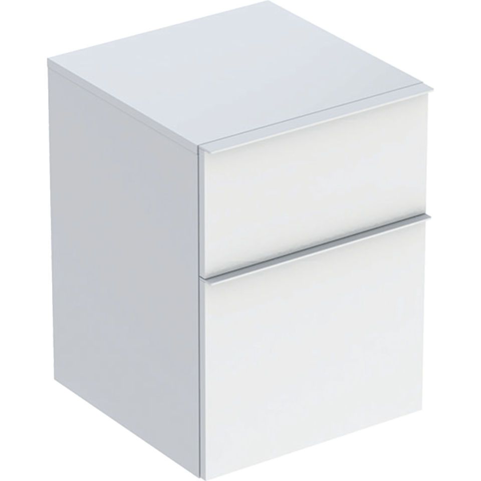 GE iCon Seitenschrank, 2 Schubladen 45x60x47,6cm, weiß hgl./Gr. weiß matt