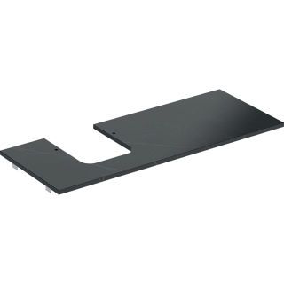 GE ONE WT-Pl. Aus li für AWT Schalenform 120x2x47cm, Marmoroptik schwarz matt