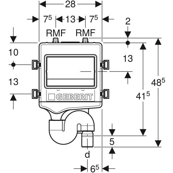 GE HS30 Hygienesp. mit 2 Wasseranschl. d:50mm