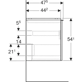 GE Acanto US für WT B:120cm, 1 Schubl. 1 i.Schubl., lava matt/Glas lava