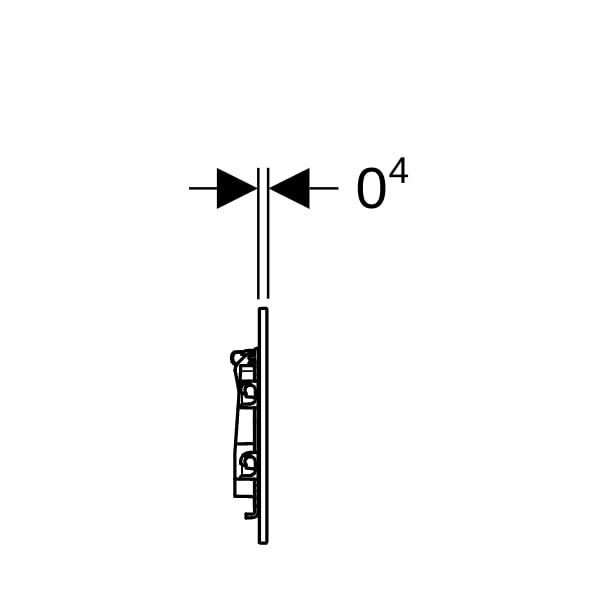 GE Typ 40 UR-Strg. mit pneum. Sp-Ausl. Square, Glas schwarz