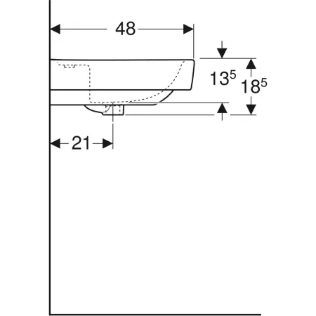 GE Renova Plan Waschtisch, 100x48cm m. Hl., o. Ül., weiß