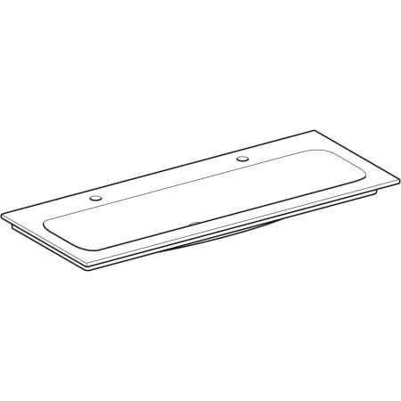 GE iCon Möbelwaschtisch 120x48cm zwei Hahnlöcher, o. Überlauf, weiß