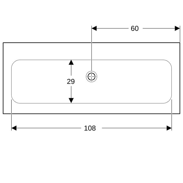 GE iCon Möbelwaschtisch 120x48cm ohne Hahnlöcher, o. Überlauf, weiß