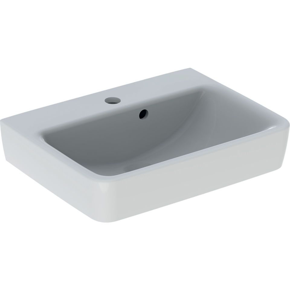 GE Renova Plan Aufsatz-HWB 50x38cm m. Hahnloch, m. Ül., weiß, KeraTect