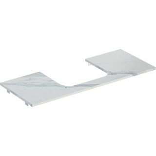 GE ONE WT-Platte, Ausschnitt mi. für AWT 120x2x47cm, Marmoroptik weiss matt