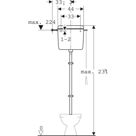 GE Aufputzspülkasten AP127