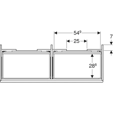GE Renova Plan US f. DWT m. 2 Schubladen 122,6x60,6x44,6cm, Nussbaum hickory hell