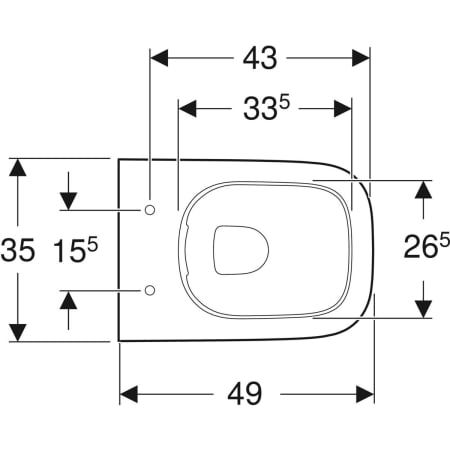 GE Smyle Square WWC Tiefspüler Rimfree, Ausld. 49cm, weiß, KeraTect